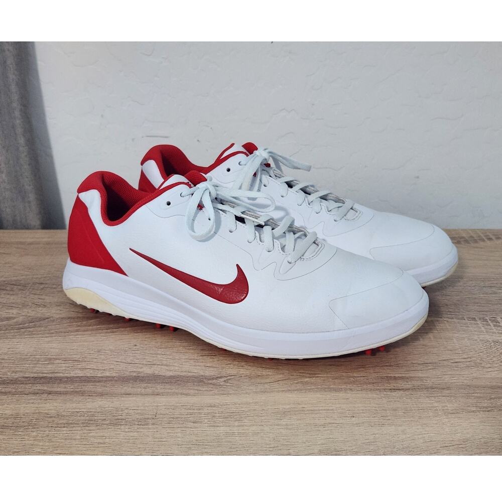 Nike Golf Firsole CT0535-103 Men's Shoes Size 12 White Red Sneakers Cleats